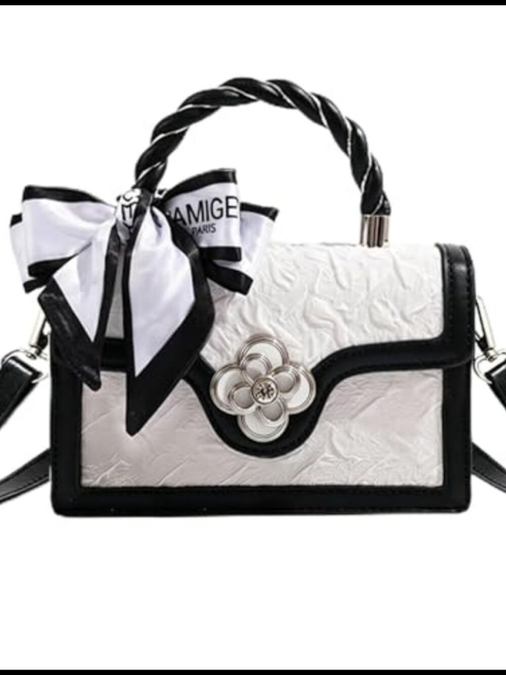 PU Leather Mini Floral Clutch Crossbody Bag Top Handle